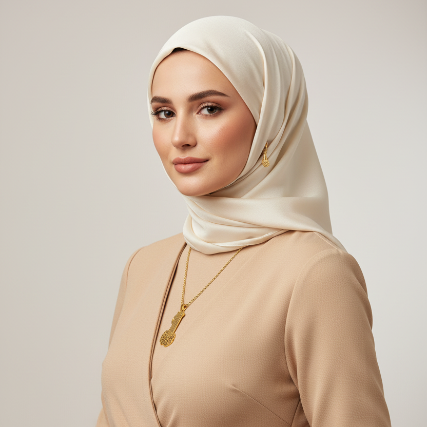 Bismillah Calligraphy Necklace – Islamic Arabic Pendant in Gold | Zoha Los Angeles