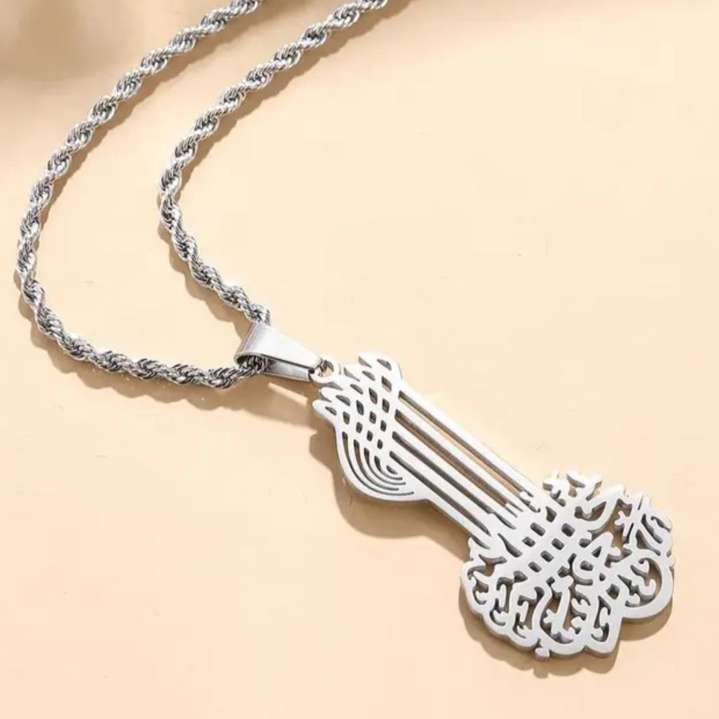Bismillah Calligraphy Necklace – Islamic Arabic Pendant in silver| Zoha Los Angeles