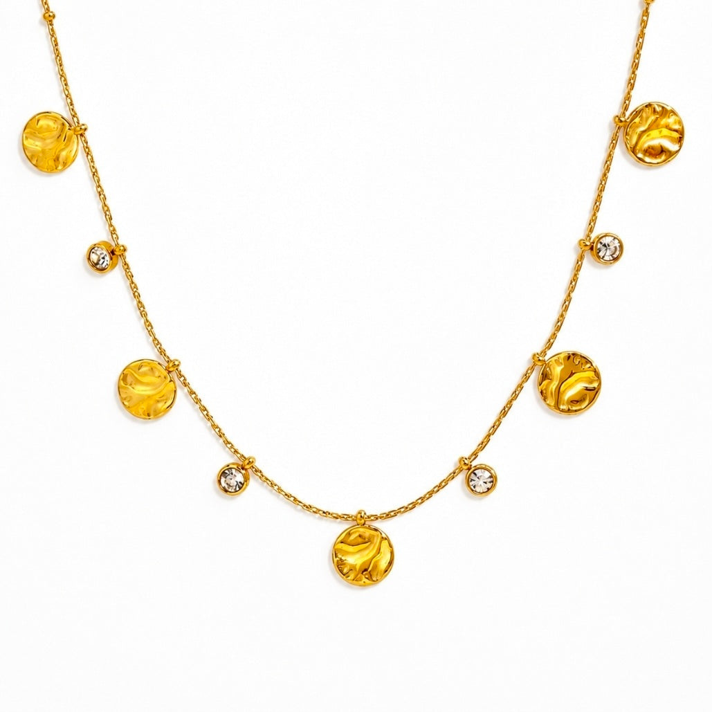 Rebecca Coin Necklace - Gold Coin Pendant - Zoha Los Angeles