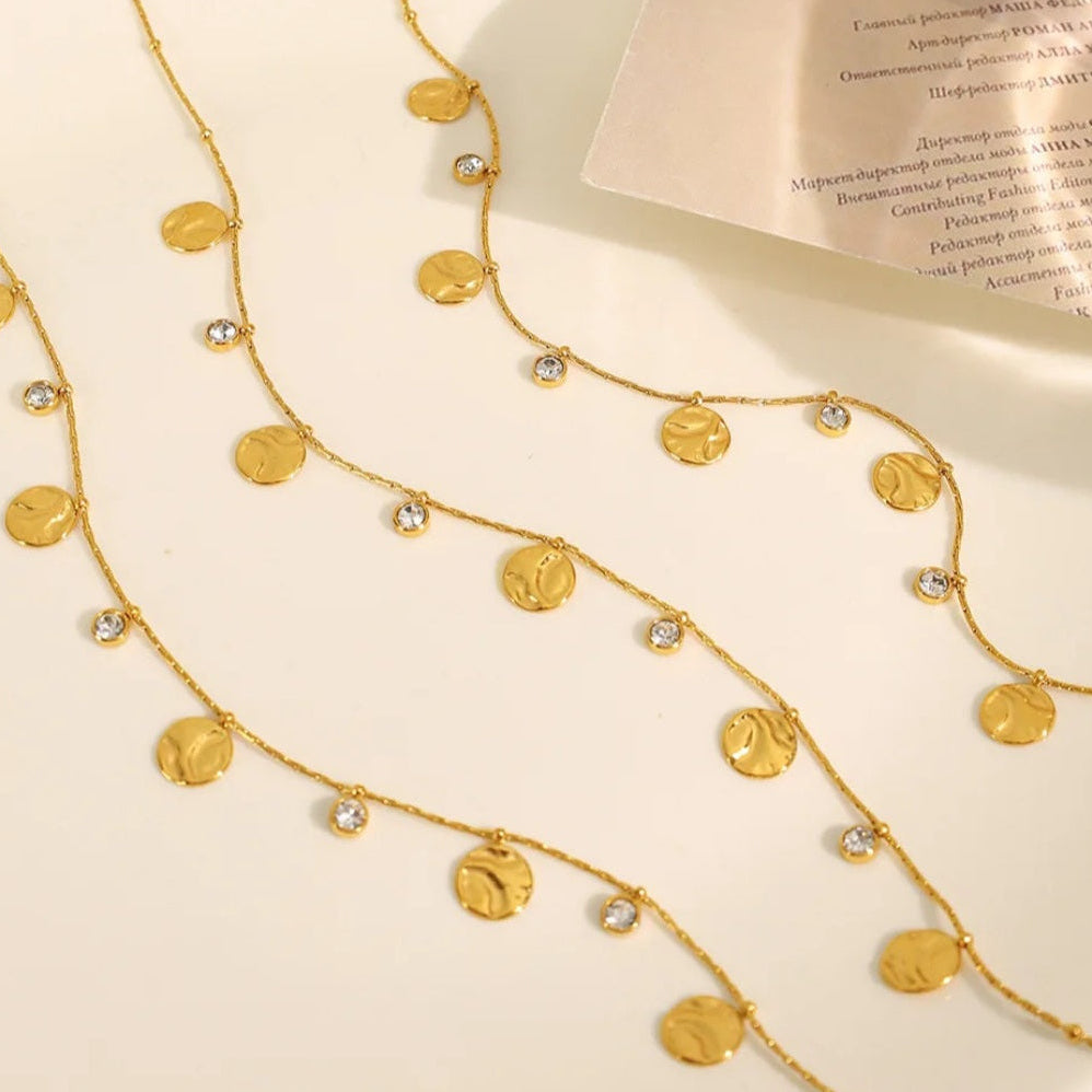 Rebecca Coin Necklace - Gold Coin Pendant - Zoha Los Angeles