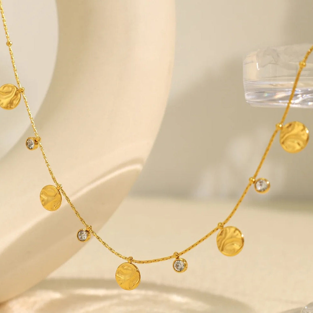 Rebecca Coin Necklace - Gold Coin Pendant - Zoha Los Angeles