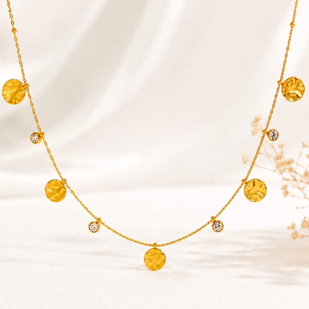 Rebecca Coin Necklace - Gold Coin Pendant - Zoha Los Angeles
