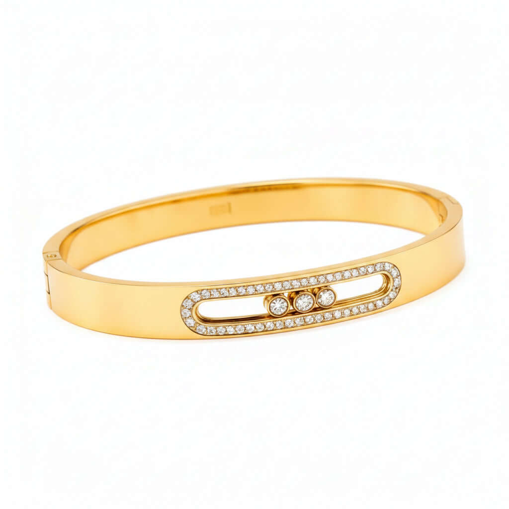 Luxe crystal bangle bracelet 18k gold plated