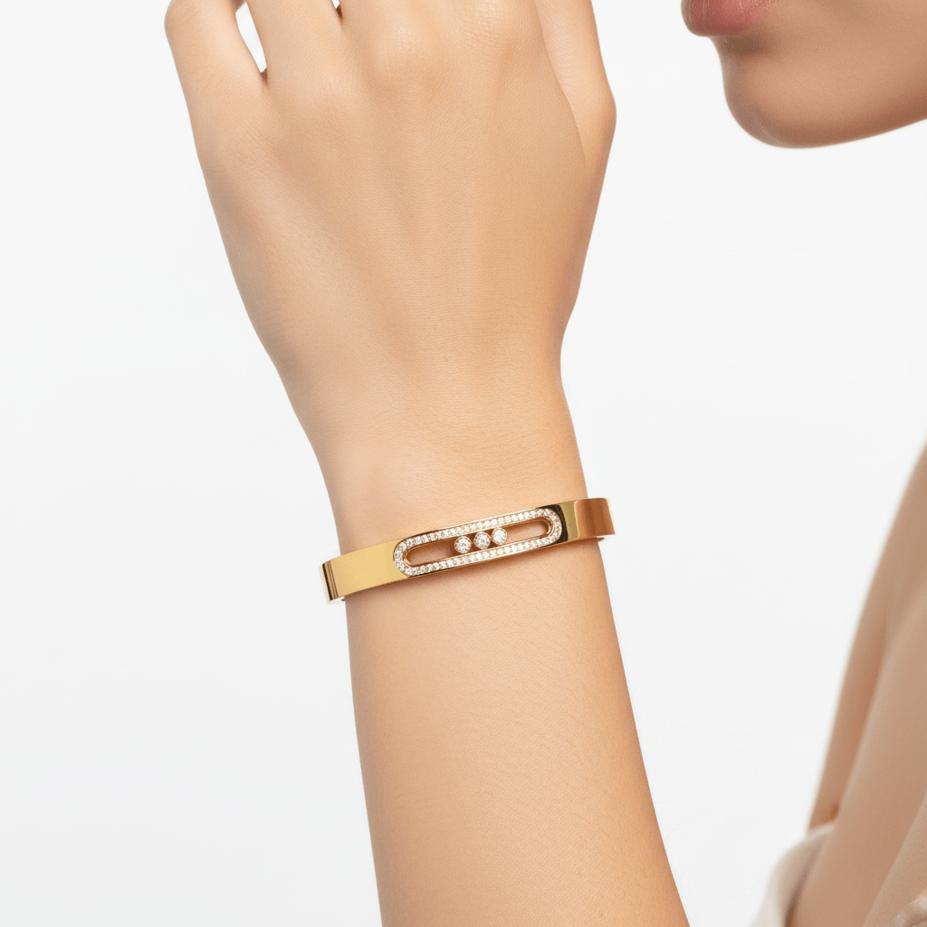 Luxe crystal bangle bracelet 18k gold plated