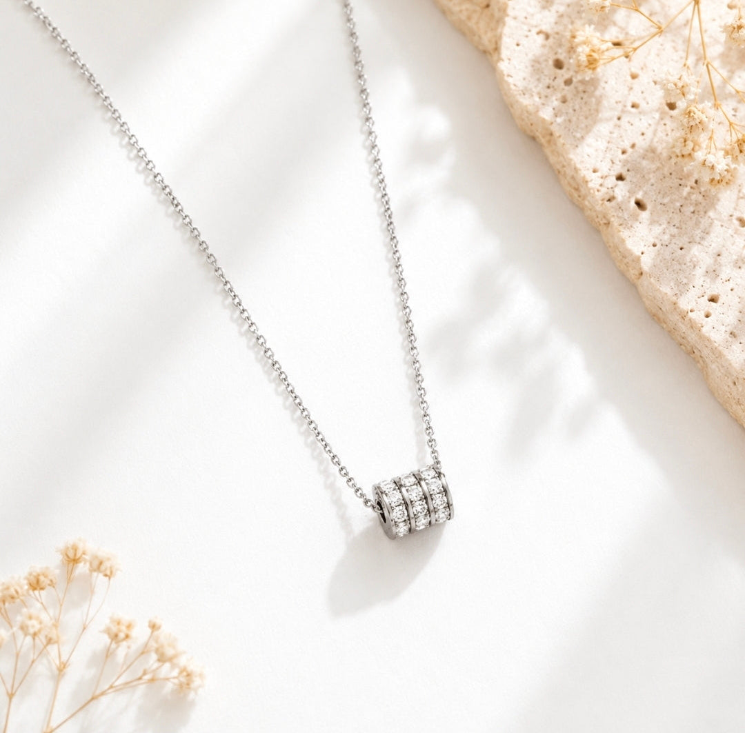 Cubic zirconia pendant necklace - Ariana, featuring a sleek design with shimmering stones and delicate chain.