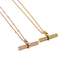 Dua and Hope T-bar Necklace - Gold - Zoha Los Angeles