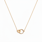 EMMY Circle Necklace in gold - 18K gold plated cubic zirconia pendant by Zoha Los Angeles