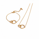 EMMY Circle Necklace in gold - 18K gold plated cubic zirconia pendant by Zoha Los Angeles