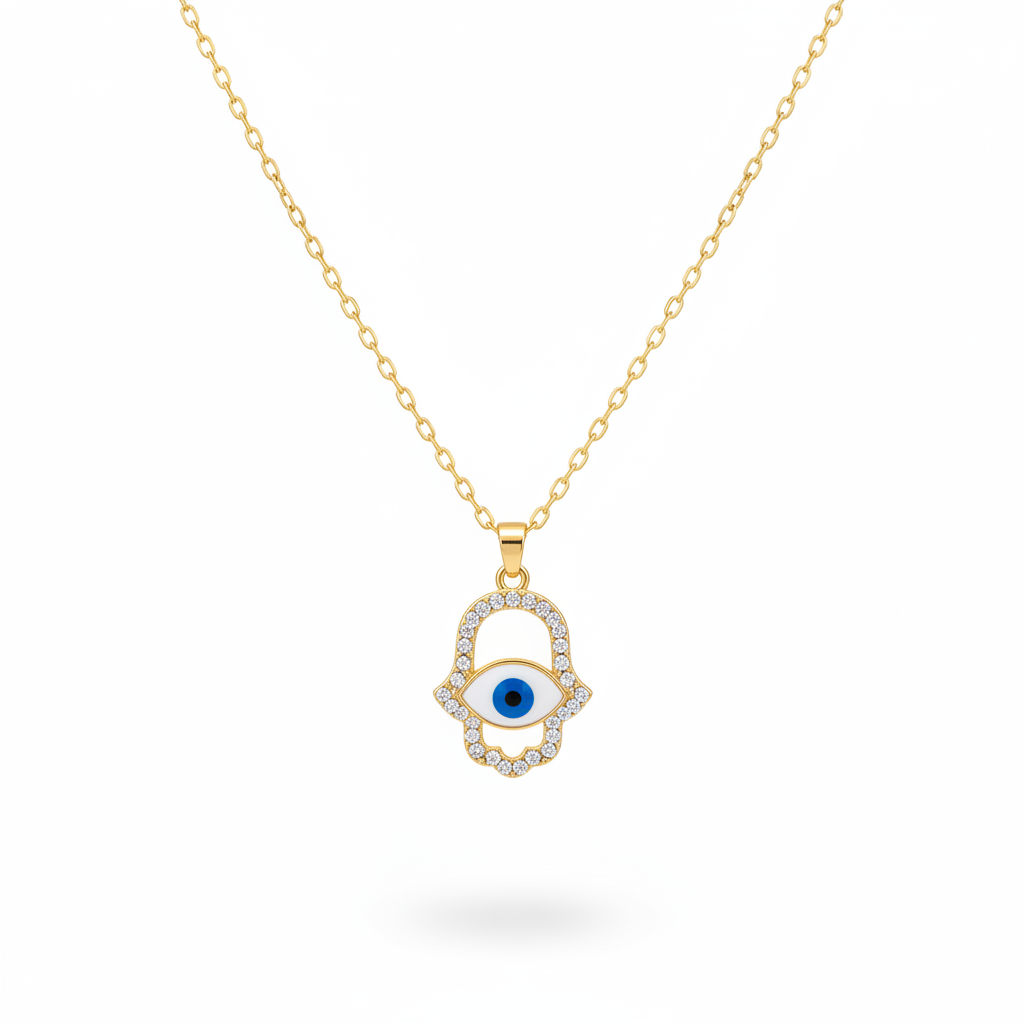 Elia Necklace - Evil Eye Gold Necklace - Zoha Los Angeles