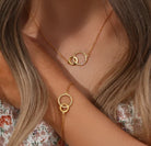 Emmy Circle Bracelet in gold - 18K gold plated cubic zirconia stainless steel by Zoha Los Angeles