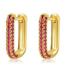 Emy Pavé Hoop Earrings | Crystal Rectangular Hoops