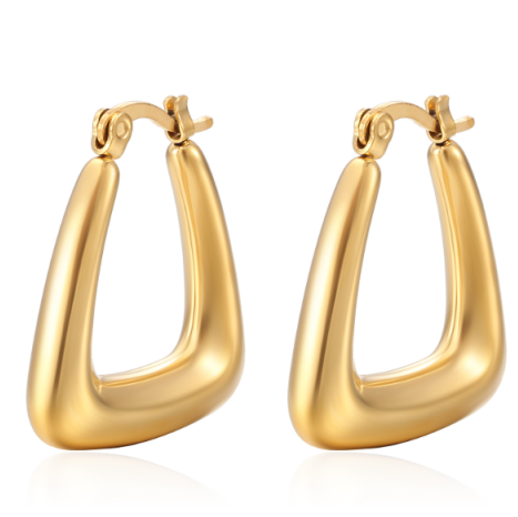 GAIL Hoop Gail Hoop Earrings | Geometric Triangular Teardrop Hoops- Zoha Los Angeles