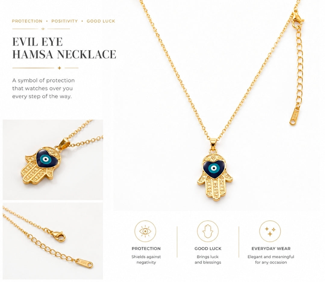Gail Necklace - Hamsa Gold Necklace - Zoha Los Angeles
