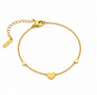 Marissa Heart Bracelet - Gold Heart Charm Bracelet - Zoha Los Angeles
