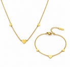 Marissa Heart Bracelet - Gold Heart Charm Bracelet - Zoha Los Angeles