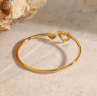 Lizzy Heart Cuff - Gold Heart Bracelet - Zoha Los Angeles