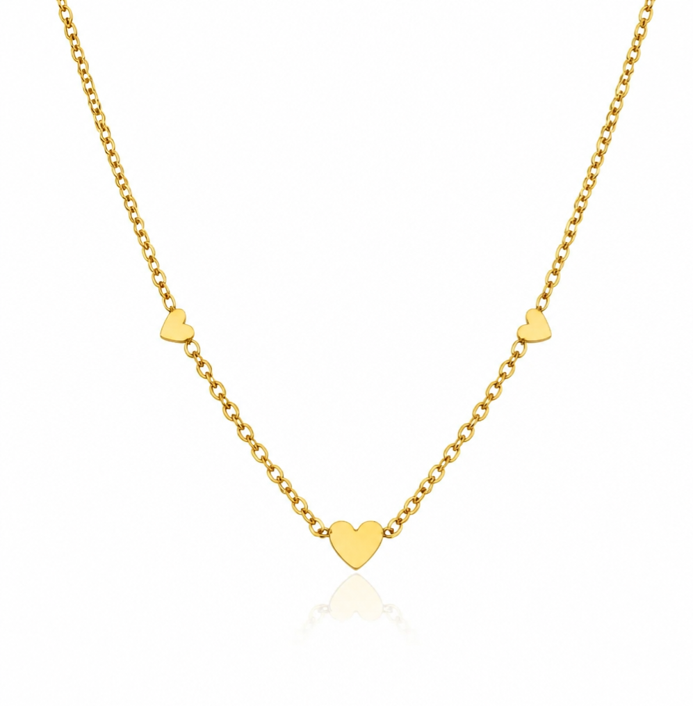 Marissa Heart Necklace - Gold Heart Charm Necklace - Zoha Los Angeles