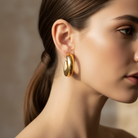 Myra Hoop Earrings | Tapered Tubular C-Hoop