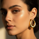 Layla Teardrop Hoop Earrings – Chunky Mirror-Polish 18k Gold Plated Hoops | Zoha Los Angeles