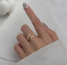 Leaf Ring in gold - 18k gold plated adjustable ring by Zoha Los Angeles