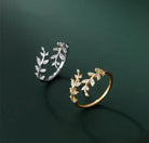 Leaf Ring in gold - 18k gold plated adjustable ring by Zoha Los Angeles