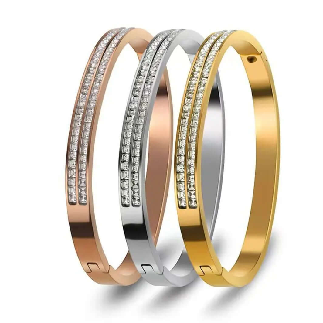 Crystal Bangle – 18k Gold Plated