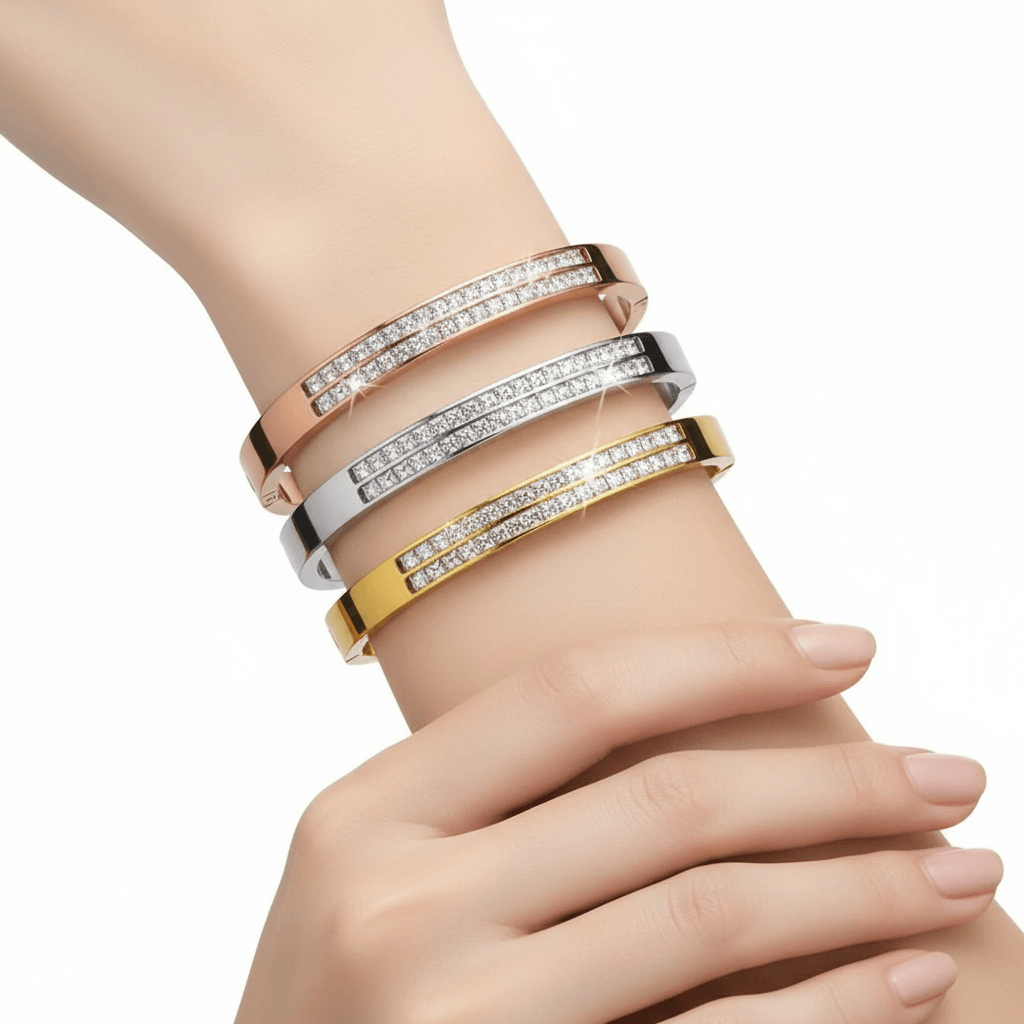 Crystal Bangle – 18k Gold Plated