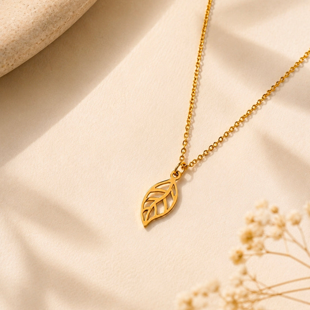 Maile Leaf Necklace - Gold Leaf Pendant - Zoha Los Angeles