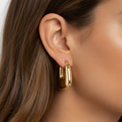 Maya Hoop Earrings – Chunky U-Shape Horseshoe Hoops in 18k Gold Plated | Zoha Los Angeles