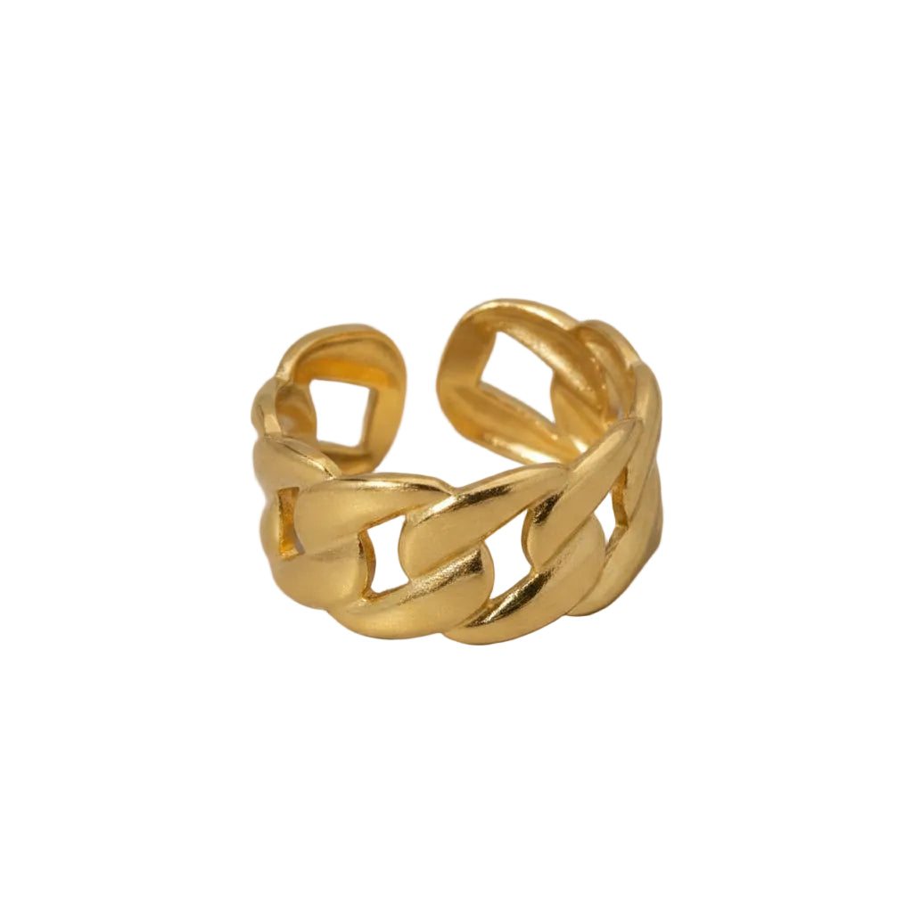 Cuban link adjustable ring Neena Ring