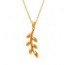 Olive Palestine Leaf Necklace