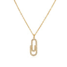 Pavé Paperclip Necklace in Gold - Zoha Los Angeles
