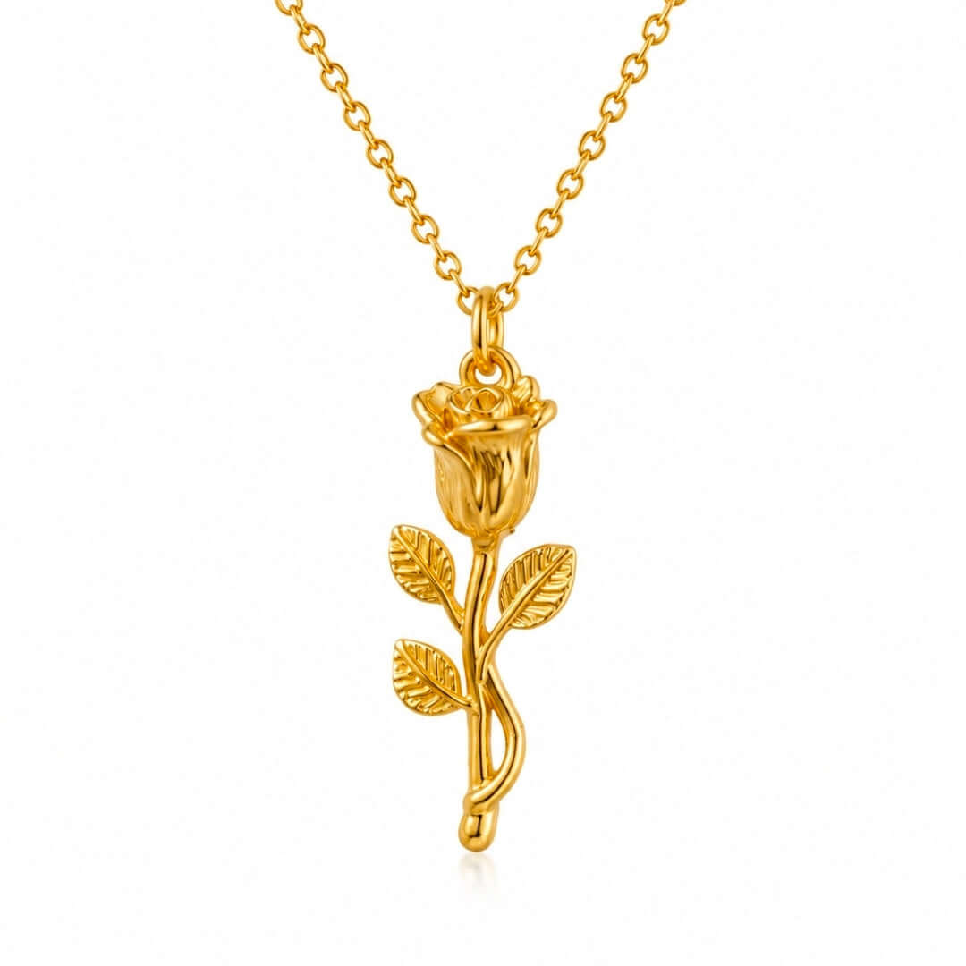 Alisha Rose Necklace – 18k Gold Plated Rose Pendant | Zoha Los Angeles