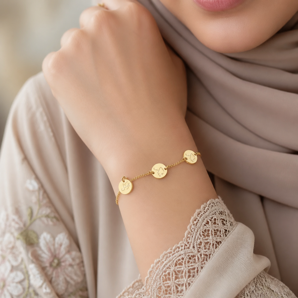 Islamic gratitude bracelet Patience, Trust and Gratitude Bracelet