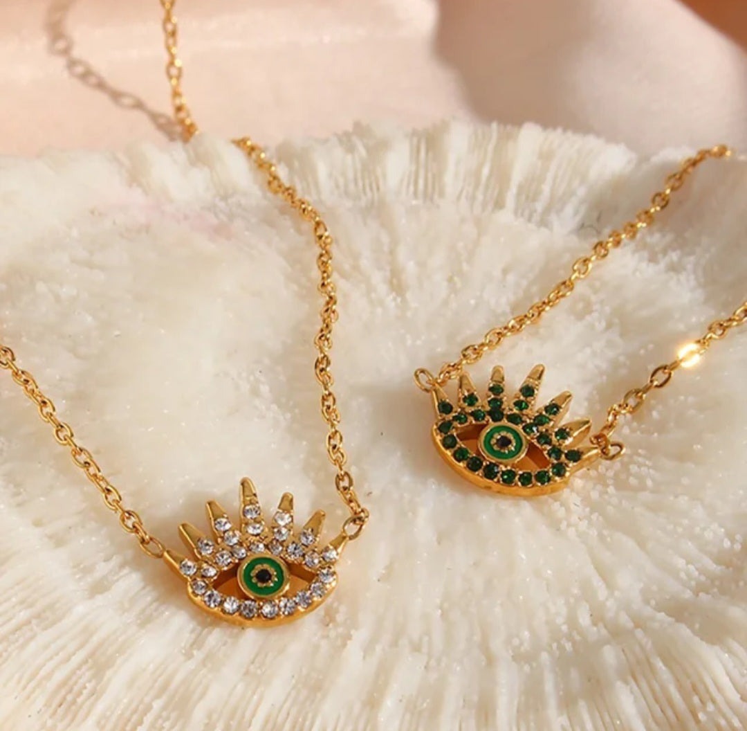 YUSRA Evil Eye Necklace 18k gold plated