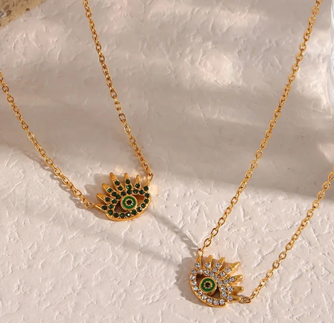 YUSRA Evil Eye Necklace 18k gold plated