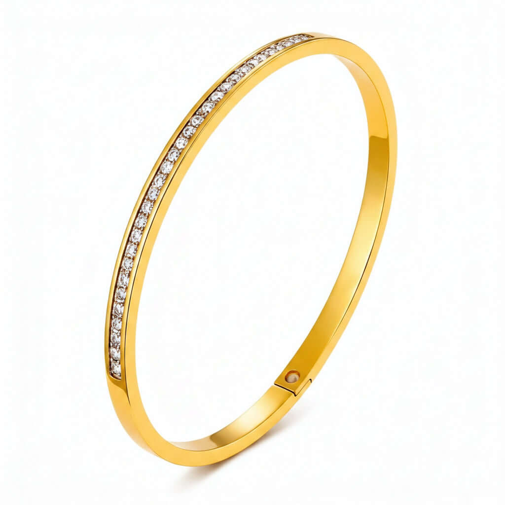 18k gold crystal bangle