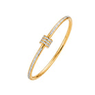 Stella Crystal Gold Bangle with cubic zirconia accents – 18k gold plated – Zoha Los Angeles