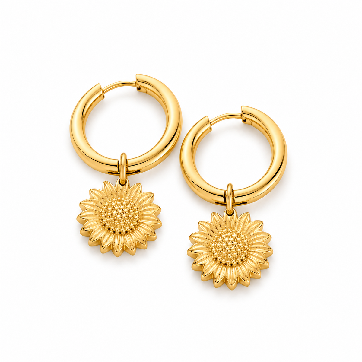 Sunflower Hoop Earrings