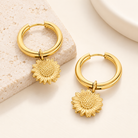 Sunflower Hoop Earrings