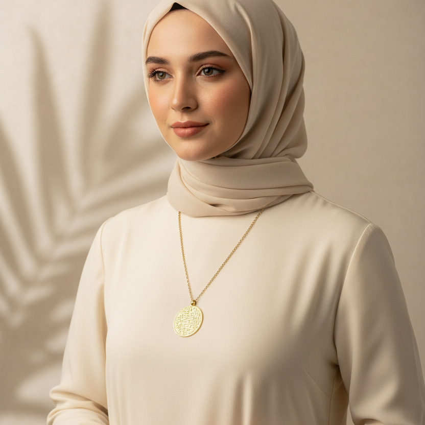 Islamic necklace Verily With Every Hardship Comes Ease 