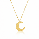 Verily With Hardship Comes Ease Crescent Moon Necklace in gold — Islamic faith jewelry by Zoha Los Angeles