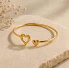 Lizzy Heart Cuff - Gold Heart Bracelet - Zoha Los Angeles