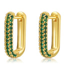 Emy Pavé Hoop Earrings | Crystal Rectangular Hoops