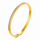 Starlight Crystal Gold Bangle — 18k gold plated CZ bangle bracelet by Zoha Los Angeles