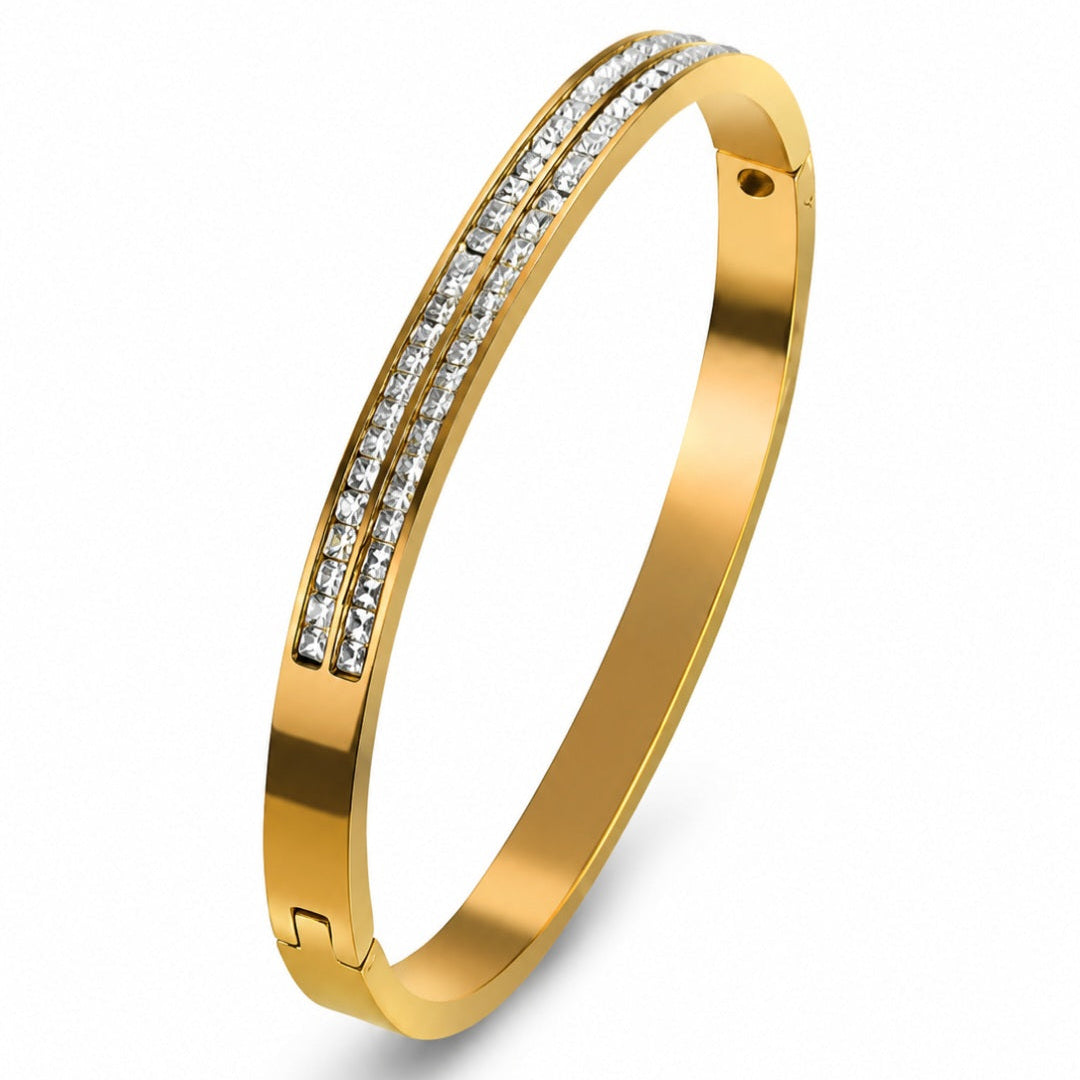 Crystal Bangle – 18k Gold Plated