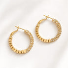 Nyla Hoop Earrings in gold - 18K gold plated stainless steel by Zoha Los Angeles