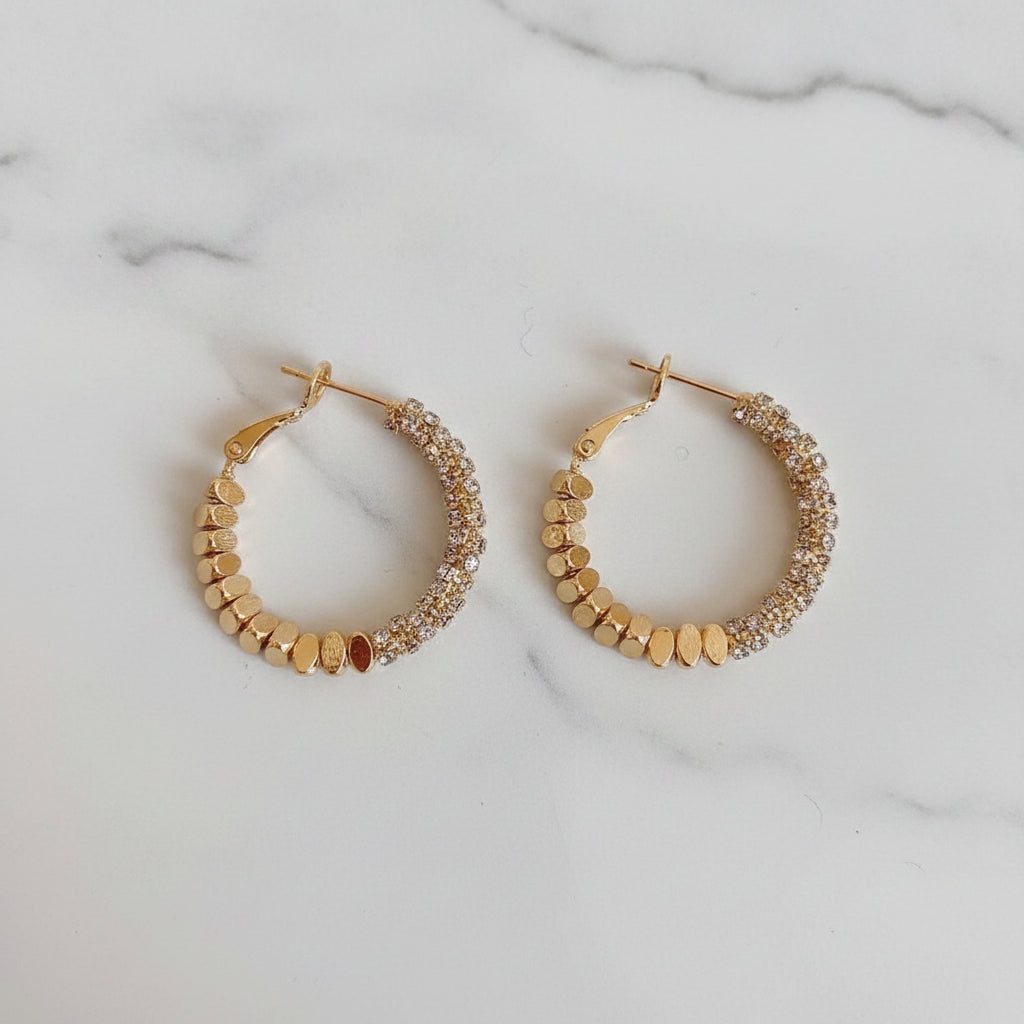 Nyla Hoop Earrings in gold - 18K gold plated stainless steel by Zoha Los Angeles