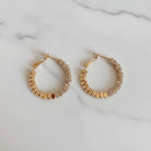 Nyla Hoop Earrings in gold - 18K gold plated stainless steel by Zoha Los Angeles
